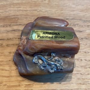 Petrified Wood With Gecko